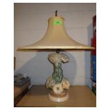 VTG PLASTER? LAMP (SHADE HAS WATER MARK, CHIPS >>>