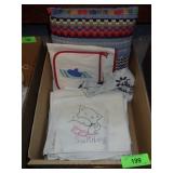 DAYS OF THE WEEK EMBROIDERED DISH TOWELS, VINTAGE>