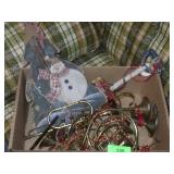 CHRISTMAS DECOR-  WOODEN SNOWMAN & CHRISTMAS TREE>