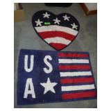 2 AMERICAN FLAG BATH MAT / RUGS