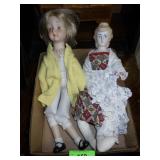 2 PORCELAIN DOLLS W/ CLOTH BODIES