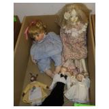 ASST. PORCELAIN DOLLS & BUNNY RABBIT