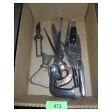 ASST. GARDEN TOOLS, SCISSORS, BELL