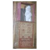 VINTAGE BISQUE CUTIE DOLL BOX W/ DOLL