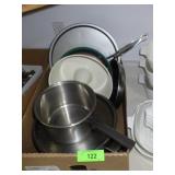 POTS, PANS, BUNDT PAN, COOKIE SHEET, ETC