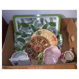 PLANTER, FLOWER BOWL, PLASTIC SERVING TRAYS, ETC