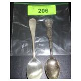2 STERLING SPOONS (1 WISCONSIN SOUVENIR) 40.1G