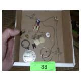 ASST. COSTUME JEWELRY, "FIFI" KEY CHAIN, PINS, ETC