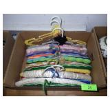 VINTAGE YARN COVERED & SATIN CLOTHES HANGERS