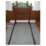 METAL & WOOD TWIN BED (HEADBOARD & FRAME)