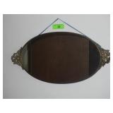 VINTAGE MIRROR W/ BRASS FRAME  22 x 10 1/2