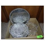 MIKASA FOOTED CHRISTMAS BOWL, CHROME LAZY SUSAN>>