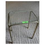 VINTAGE GLASS TOP END TABLE 15 x 12 x 18