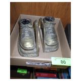 VINTAGE BRASS DIPPED BABY SHOES BRASS BOOKENDS