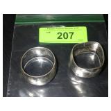 2  STERLING NAPKIN RINGS (1 BENT) 28.2  GRAMS