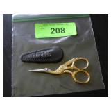 VINTAGE GINGHER STORK SCISSORS