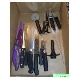 KNIVES, CAN OPENER, PIZZA CUTTER, SCISSORS, ETC
