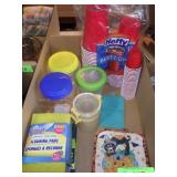 SCOURING PADS, PLASTIC STORAGE CONTAINERS, RED>>>