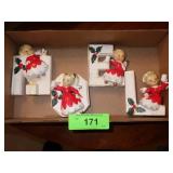 VINTAGE NAPCO? NOEL CANDLE HOLDER- GIRLS W/ MUGS>>