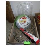 WIRE FRUIT BASKET, PERFECT SLICER KNIFE, NEW CAKE>