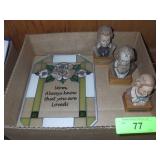 3 VINTAGE ANRI TORIART BUSTS, STAINED GLASS MOM >>