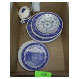 VTG STAFFORDSHIRE COLLECTOR PLATES, BLUE WILLOW>>>