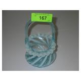 VINTAGE FENTON OPALESCENT SWIRL RUFFLED BASKET