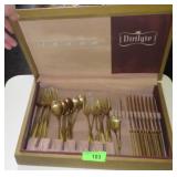 VTG DIRILYTE GOLDTONE FLATWARE 8 PLACE SETTING>>>