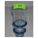 VINTAGE BLENKO DOUBLE RING GLASS  7 1/4'