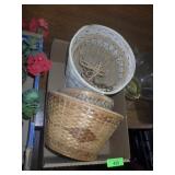 ASST. VINTAGE BASKETS, WICKER HANGING PLANTER