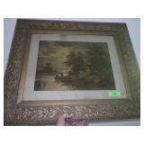 VTG FRAMED PRINT W/ ORNATE FRAME (SEE PICS FOR>>>