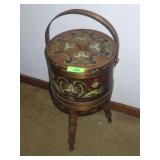 VINTAGE (SIGNED 1977) HAND PAINTED SEWING STAND