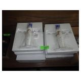 2 NIB SNOWMAN CANDLE HOLDERS