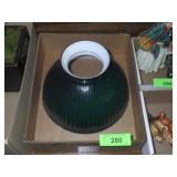 VINTAGE GREEN CASED MILK GLASS LAMP SHADE