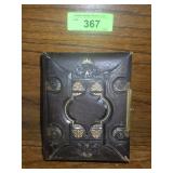 VINTAGE LEATHER BOUND PHOTO ALBUM W/ 4 TINTYPES