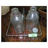 VINTAGE MILK BOTTLES & CARRIER