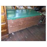 VINTAGE TRUNK W/ VINYL COVERED LID  42 x 19 x 18