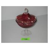 VINTAGE WESTMORELAND COVERED SWIRL CANDY DISH