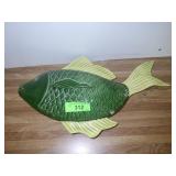VINTAGE CEMAR KOI COVERED CASSEROLE (CHIP ON FIN>>