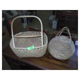 VINTAGE CANE BASKET, GRASS BASKET