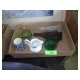 VINTAGE SWUNG GLASS VASE (14 1/4'), CRACKLE GLASS>