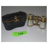 VINTAGE MOTHER OF PEARL & BRASS OPERA GLASSES>>>>