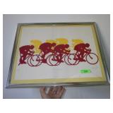 SIGNED 'FREE WHEELING' SERIGRAPH ? PRINT **GLASS>>