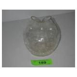 VINTAGE BLENKO PINCHED CRACKLE GLASS VASE