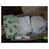 VINTAGE APPLIQUED DISH TOWELS, EMBROIDERED PURSE>>