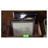 NAUTICAL PRINT, PENCIL DRAWING, FRAME, PRINTS