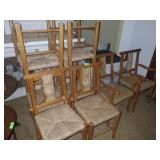 8 CARVED BACK CHAIRS (SOME NEED RUNGS)