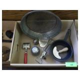 VTG SIFTER, LIFTS WHIPS, HAND MIXER, MOLDS, ETC