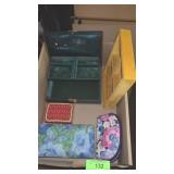 VINTAGE JEWELRY BOXES & TRAY, COSMETIC BAG, CLOTH>