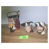 3 VINTAGE ROYAL DOULTON TOBY MUGS